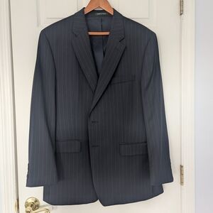 Lauren Men's Navy Pinstripe Navy Blazer Size 44R New Without Tags